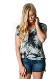 Black Tie Dye V-Neck Tee