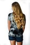 Black Tie Dye V-Neck Tee