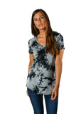 Black Tie Dye V-Neck Tee