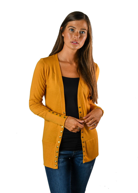 Mustard Snap Cardigan