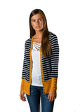 RTS! Navy Striped Snap Cardigan