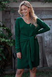 Don’t Let Me Go Tie Green Sweater Dress