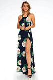 Women's Floral Sleeveless Slit Maxi Dress