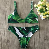 Embroidery Women's Bikini Set Sexy Leaves For Rope