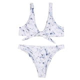 Enchanting Women Sexy Split Swimwear Marble Print