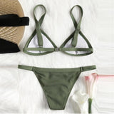 Fabulous Women's Swimwear Sexy Bra Bikini Solid