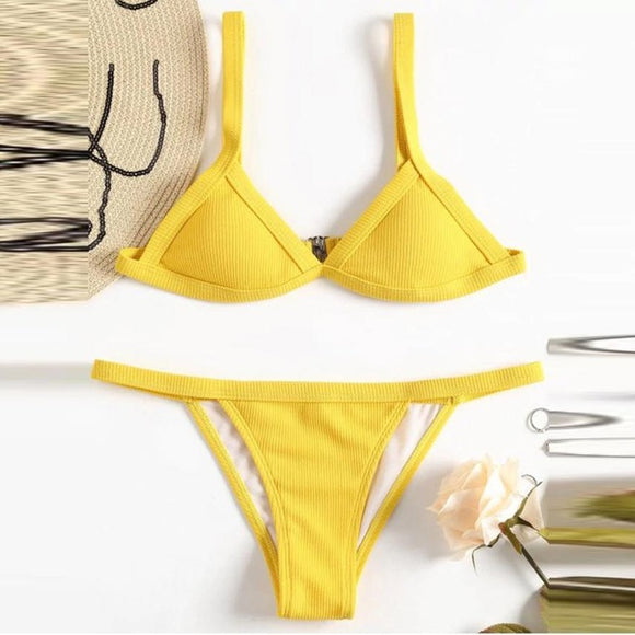 Fabulous Women's Swimwear Sexy Bra Bikini Solid