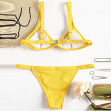 Fabulous Women's Swimwear Sexy Bra Bikini Solid