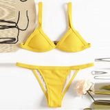 Fabulous Women's Swimwear Sexy Bra Bikini Solid