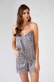 Mix and Match Floral Shorts in Dove Grey