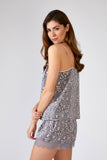 Mix and Match Floral Shorts in Dove Grey