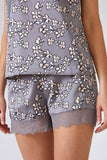 Mix and Match Floral Shorts in Dove Grey