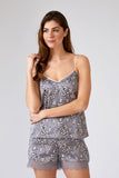 Mix and Match Floral Shorts in Dove Grey