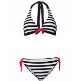 2021  Female Swimwear Bathing suit Bikini New Swimwear Set Striped Swimsuit Fashion Beachwear Bathing