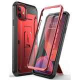 For iPhone 11 Case 6.1" (2019 Release) Pro Full-Body Rugged Holster Cover with Built-in Screen Protector & Kickstand