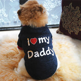 Cotton Pet Dog Cat Clothes Casual Puppy Kitten Clothing I Love Mommy & Daddy Print Vest T-Shirt