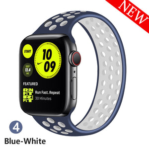 For Apple Watch Band 44mm 40mm 38mm 42mm Breathable Elastic Belt bracelet Silicone band Series 3 4 5 SE 6