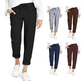 Brand Cotton Linen Pants Women Soft Loose Sports Pants Breathable Slim Ankle Length Trousers