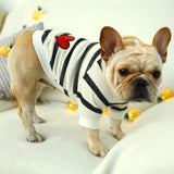 Fashion Black And White Striped Shirt For Small Dogs Comfortable Puppy