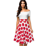 Summer Women Retro Polka Dots Patchwork Dresses Party