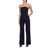 Women's Fashion Jumpsuit Club Vestido Red Black Strapless Stitched Bow Sleeveless Slim Fit Women's Jumpsuit