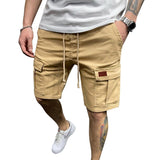 Men Elastic Drawstring Trunk Fitness Streetwear Casual Breathable Gym Shorts Loose Hip Cargo Shorts Summer Shorts Men Clothing