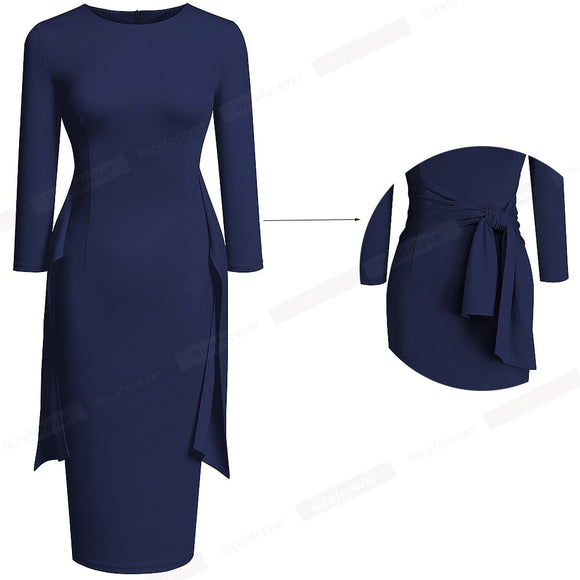 Office Dresses Business Fitted Slim Vinatge Dress B612 Spring Women Elegant Bandage