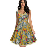 Retro Floral Mesh Pin UP Ball Gown Cocktail Party Flared Formal