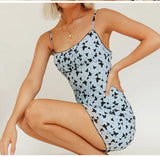 women Blue Mesh Sleeveless Mini Dress