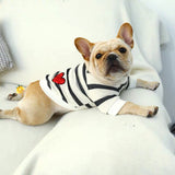 Fashion Black And White Striped Shirt For Small Dogs Comfortable Puppy