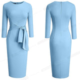 Office Dresses Business Fitted Slim Vinatge Dress B612 Spring Women Elegant Bandage