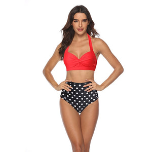 Polka Dots  Push Up Brazilian Bikini Suits Female Swimming Two Piece