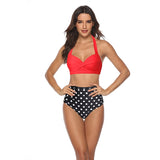 Polka Dots  Push Up Brazilian Bikini Suits Female Swimming Two Piece