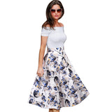 Retro 1950s Polka Dots Off Shoulder Dresses Party