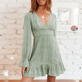 Chiffon Green Casual Dresses Beach Summer Backless