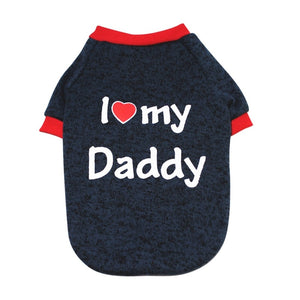 Cotton Pet Dog Cat Clothes Casual Puppy Kitten Clothing I Love Mommy & Daddy Print Vest T-Shirt