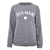 Dog Mom Women's Plus Velvet Fashionable Long Sleeve Casual Sweatshirt Printing Heart-shaped