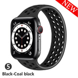 For Apple Watch Band 44mm 40mm 38mm 42mm Breathable Elastic Belt bracelet Silicone band Series 3 4 5 SE 6