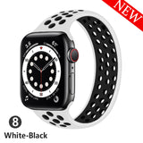 For Apple Watch Band 44mm 40mm 38mm 42mm Breathable Elastic Belt bracelet Silicone band Series 3 4 5 SE 6