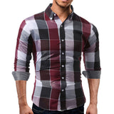 Mens Plaid Cotton Lumberjack Tartan Check Shirt Brushed Cotton Casual Tops New