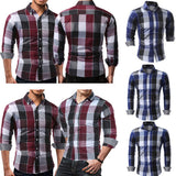 Mens Plaid Cotton Lumberjack Tartan Check Shirt Brushed Cotton Casual Tops New