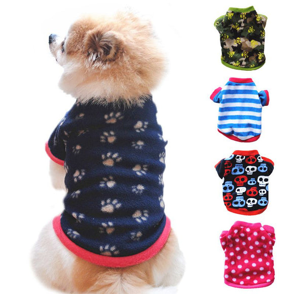 Print Pet Dog Cats Plush Clothes T-Shirt for Small Dogs Pet Christmas Costume Chihuahua Soft Hoodie