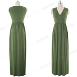 Causal Pure with Pocket Pleated Dresses  Flare Long Maxi Summer Women Dress