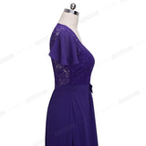 Elegant Floral Lace Patchwork with V Neck Gown Celebrity Party Maxi Long Women.