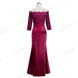 Elegant Embroidery Floral Lace with  Side-Draped Gown Party Celebrity Vintage