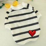 Fashion Black And White Striped Shirt For Small Dogs Comfortable Puppy