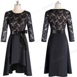 New Spring Women Fashion Floral Lace Elegant Dresses Cocktail Party Flare