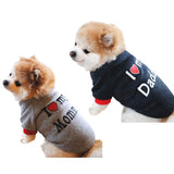 Cotton Pet Dog Cat Clothes Casual Puppy Kitten Clothing I Love Mommy & Daddy Print Vest T-Shirt