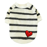 Fashion Black And White Striped Shirt For Small Dogs Comfortable Puppy