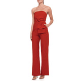 Women's Fashion Jumpsuit Club Vestido Red Black Strapless Stitched Bow Sleeveless Slim Fit Women's Jumpsuit